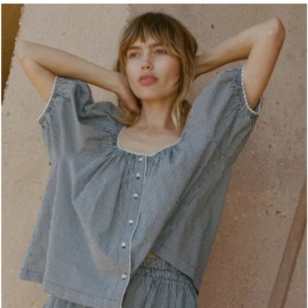 DOEN TENNESSEE TOP BLUE GINGHAM